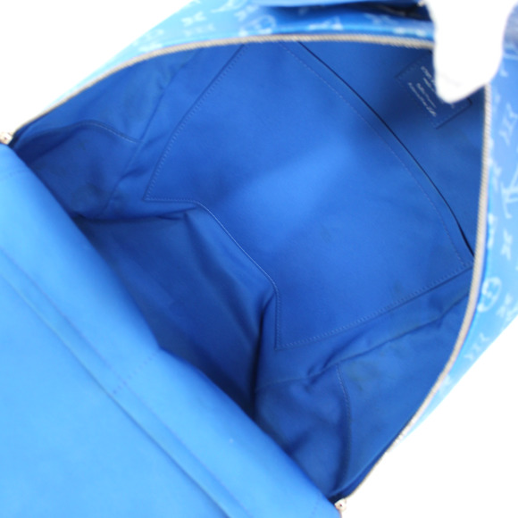 Louis Vuitton Blue Tonal White Monogram Cloud Backpack Coated Canvas Leather Bag main image 4